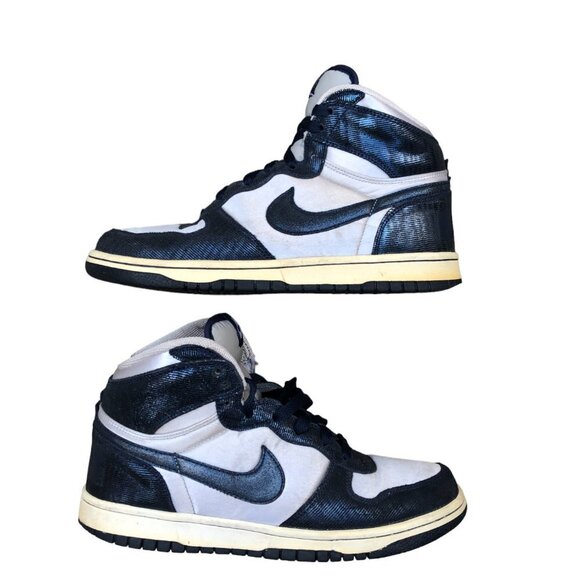 2010 Nike Dunk Big High 'Metallic Silver Navy' Size 8 - Picture 2 of 12
